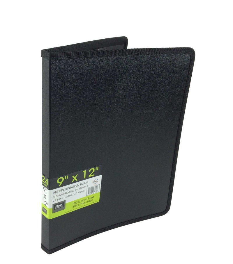 Filexec Products Art Presentation Book, 9"x12", 24Page/48 Views (93130),Black - Image 1